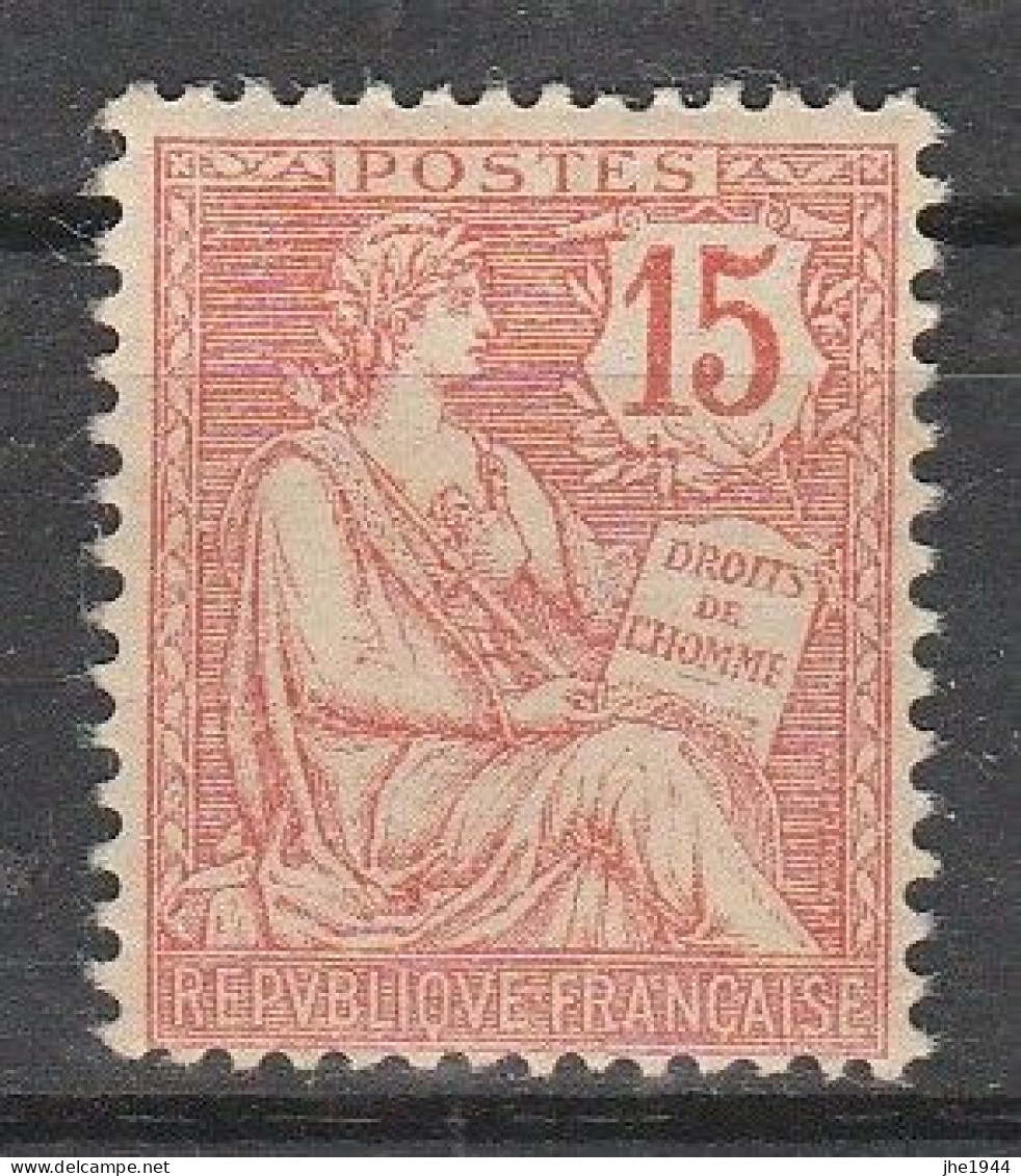 France N° 125 ** Type Mouchon Retouché 15 C Vermillon - Unused Stamps