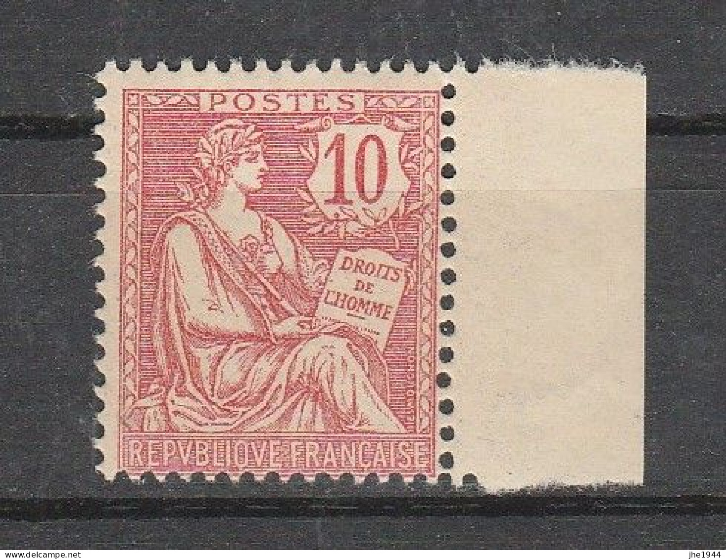 France N° 124 ** Type Mouchon Retouché 10 C Rose - Unused Stamps