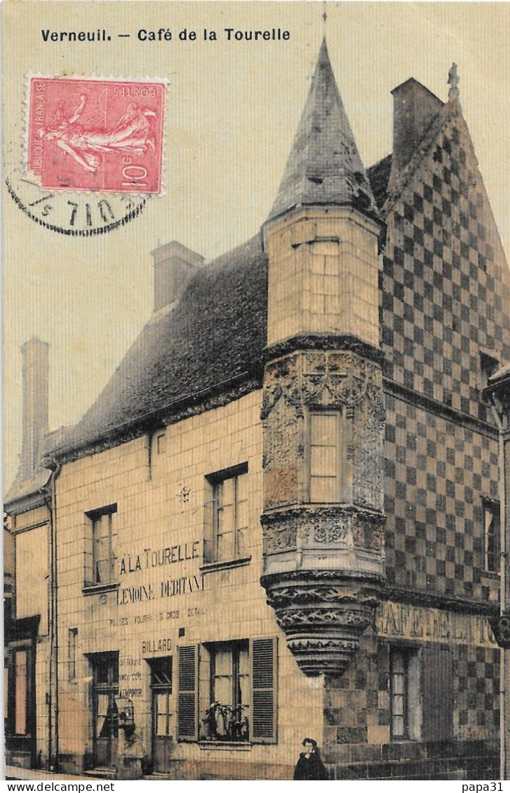 VERNEUIL - Café De La Tourelle - Carte Dite  Toilé - Verneuil-sur-Avre