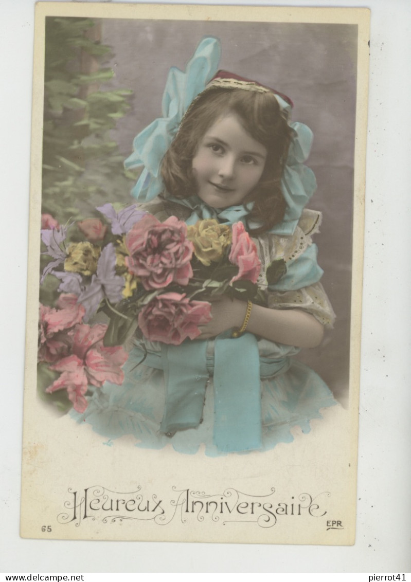 ENFANTS - LITTLE GIRL - MAEDCHEN - Jolie Carte Fantaisie Fillette Et Fleurs - Abbildungen