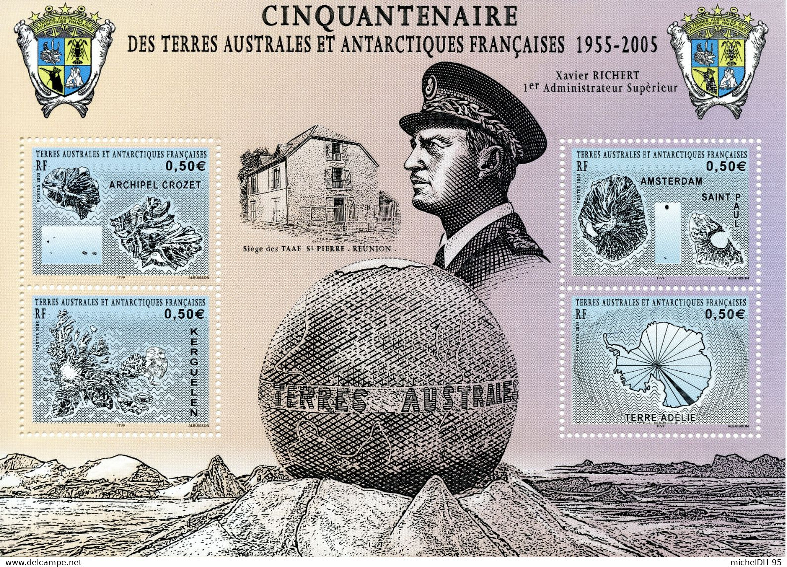 TAAF 2005 - Cinquantenaire Des TAAF - Feuillet Neuf - N° BF 13 - Cote 8,00 Euros - Unused Stamps