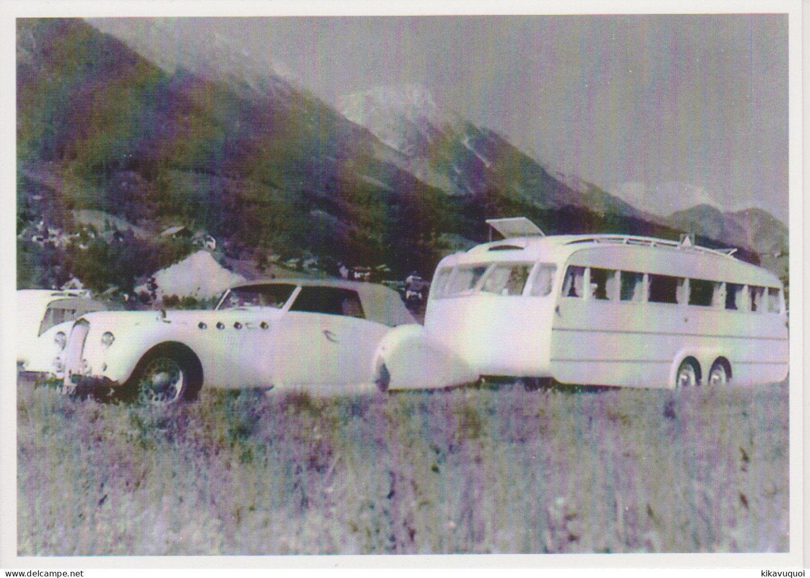 DELAGE + CARAVANE HENON 1957 - Carte Postale 10X15 CM NEUF - Passenger Cars