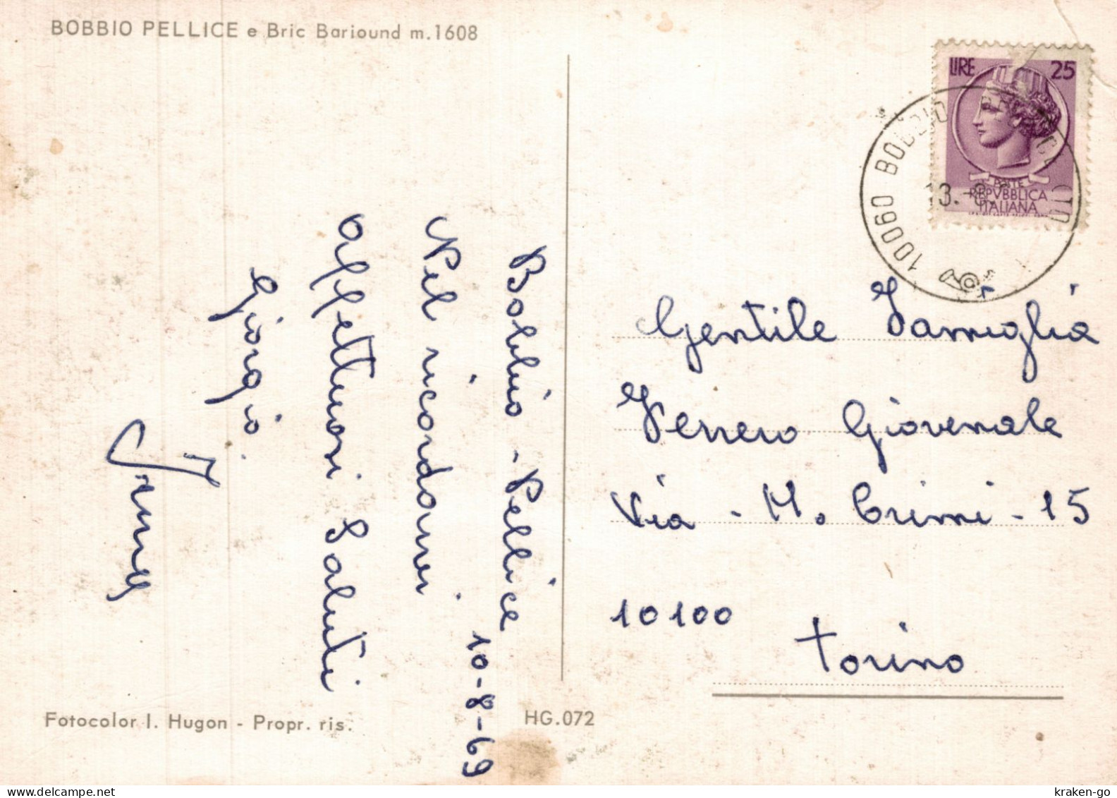 BOBBIO PELLICE, Torino - Municipio - Auto, Pullman - VG - #054 - Other & Unclassified