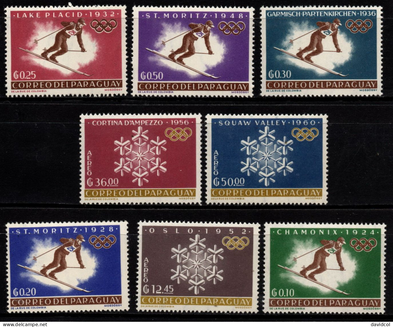 2419 - PARAGUAY - 1963 - MI#: 1192-1199 - MNH - WINTER OLYMPICS 1924-1960 - CAT VAL: € 17.00 - Inverno1924: Chamonix