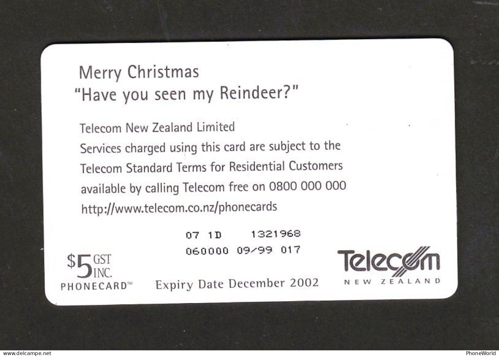 NZ, 1999, Merry Christmas  "Have You Seen My Reindeer?"  1500ex - Nuova Zelanda