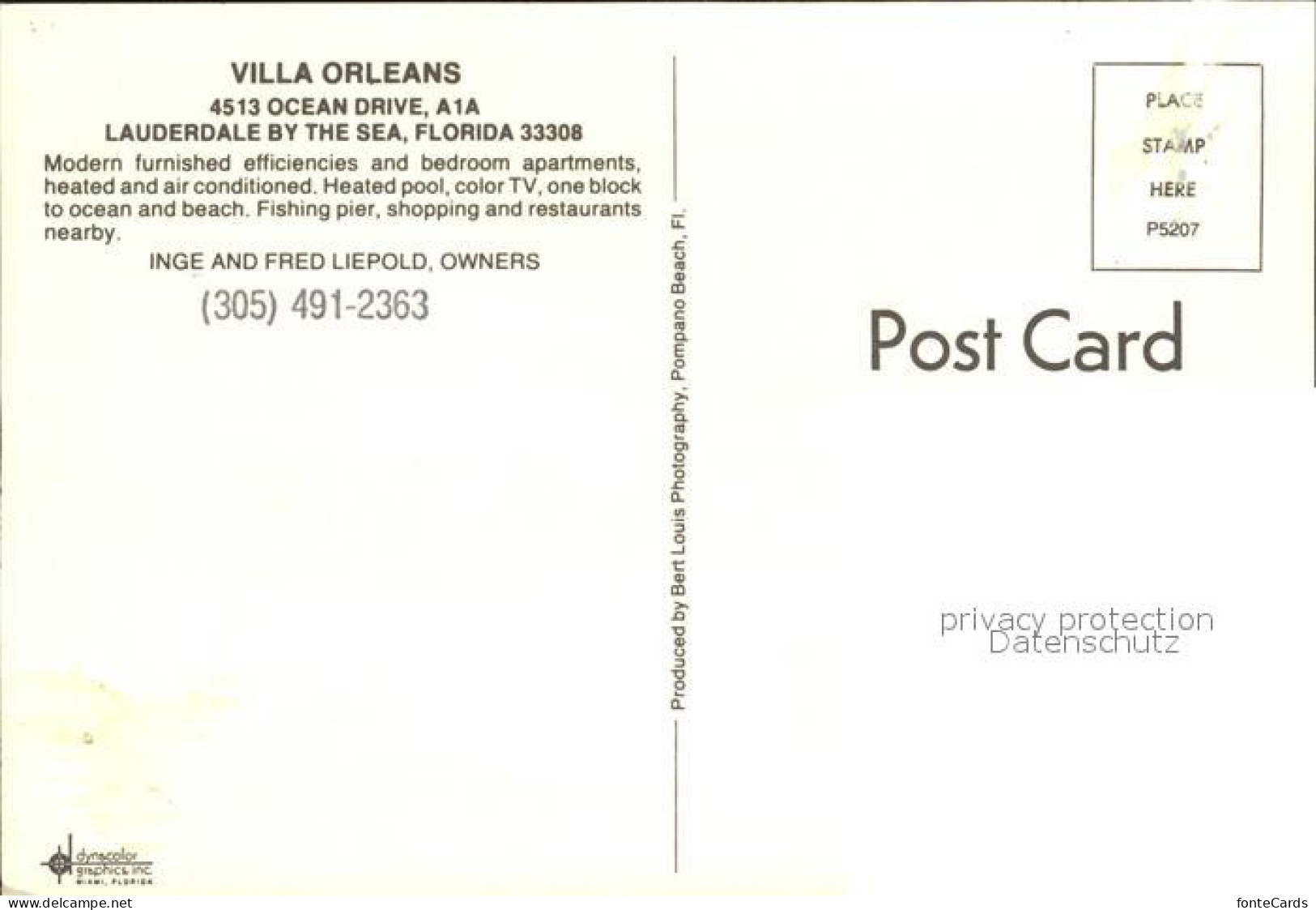 12330901 Lauderdale Florida Villa Orleans Motel United States - Autres & Non Classés