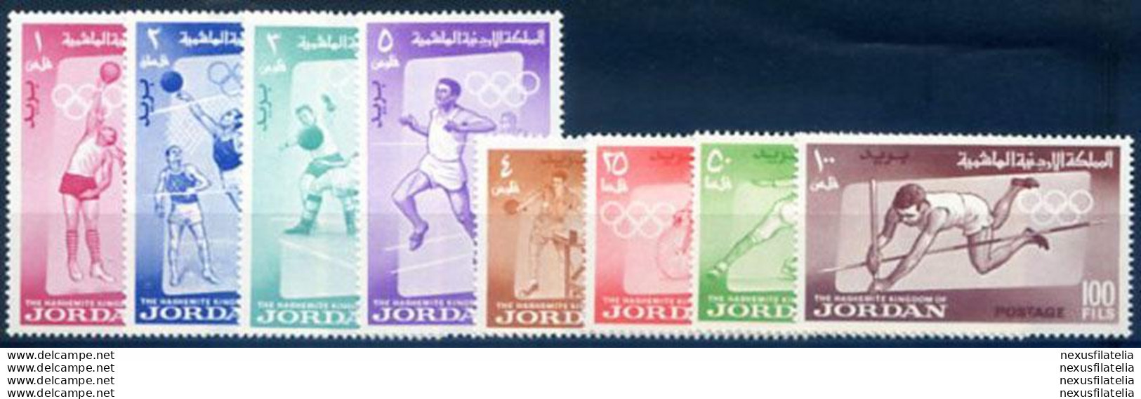 Sport. Olimpiadi Tokyo 1964. Serie + Foglietto. - Jordanien