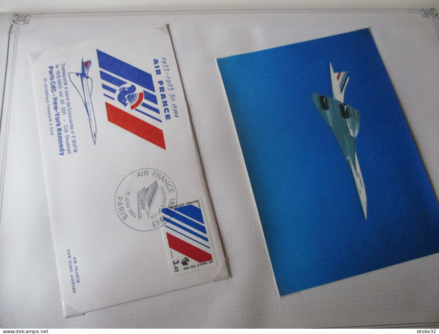 CONCORDE  50 ANS AIR FRANCE + Carte Postale - Concorde