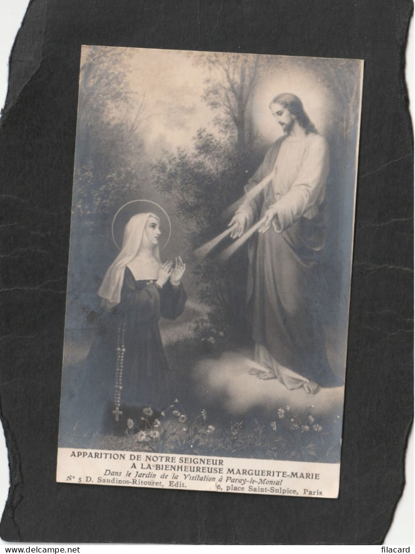 128727          Francia,    Apparition  De  Notre  Seigneur  A La  Bienheureuse  Marguerite-Marie,       NV(scritta) - Jezus