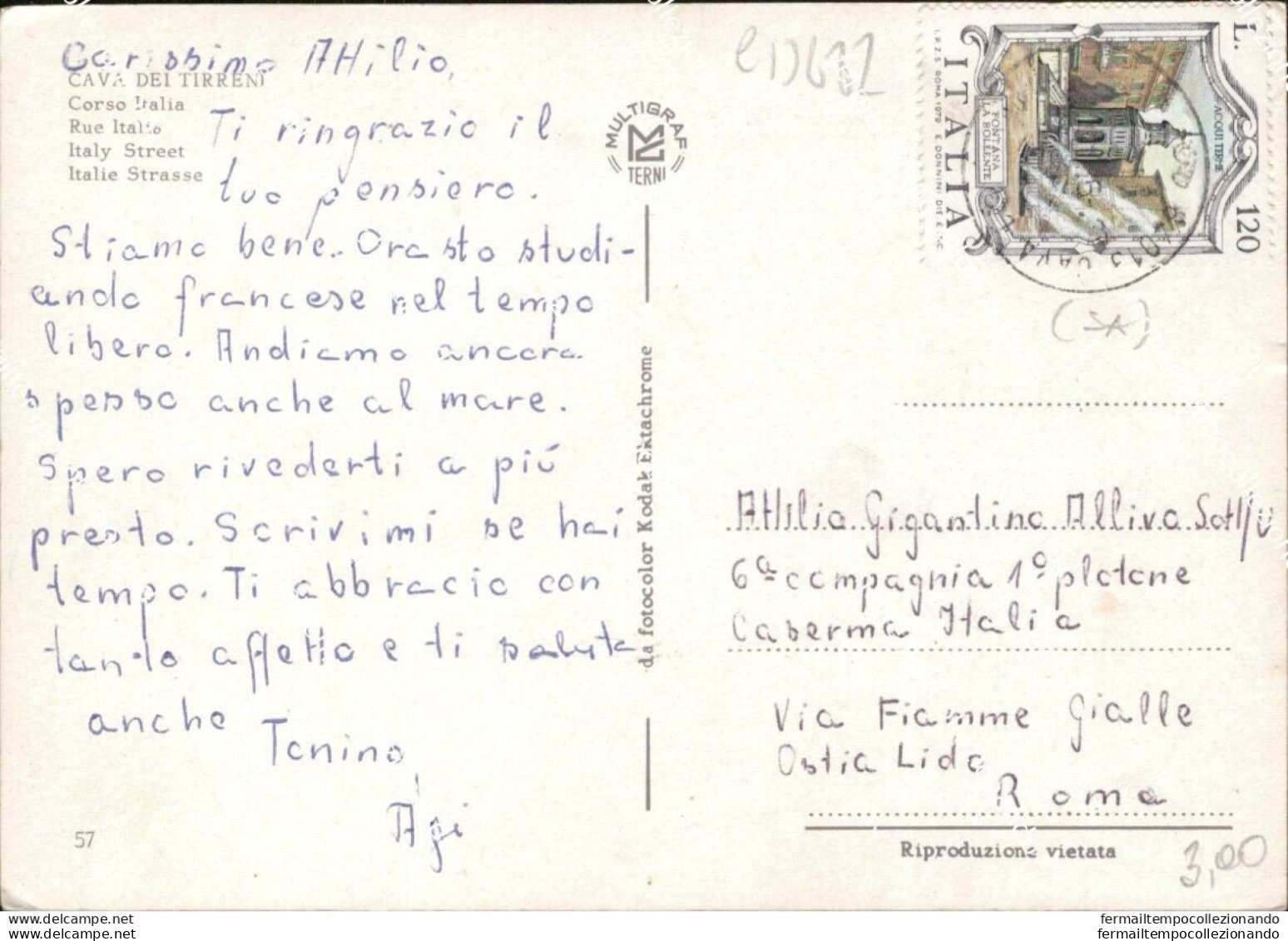 Cd682 Cartolina Cava Dei Tirreni Corso Italia Provincia Di Salerno Campania - Salerno