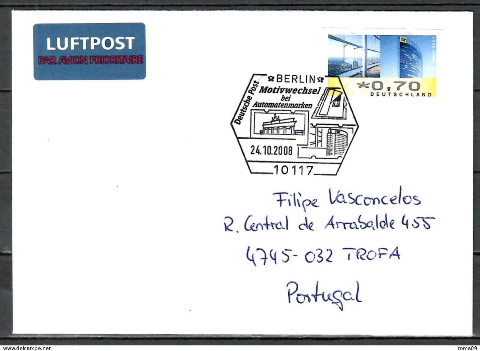 MiNr. ATM 7 (Post Tower), Ersttag Motivwechsel Bei ATM, SoSt. Postamt "Berlin"; B-2006 - Timbres De Distributeurs [ATM]