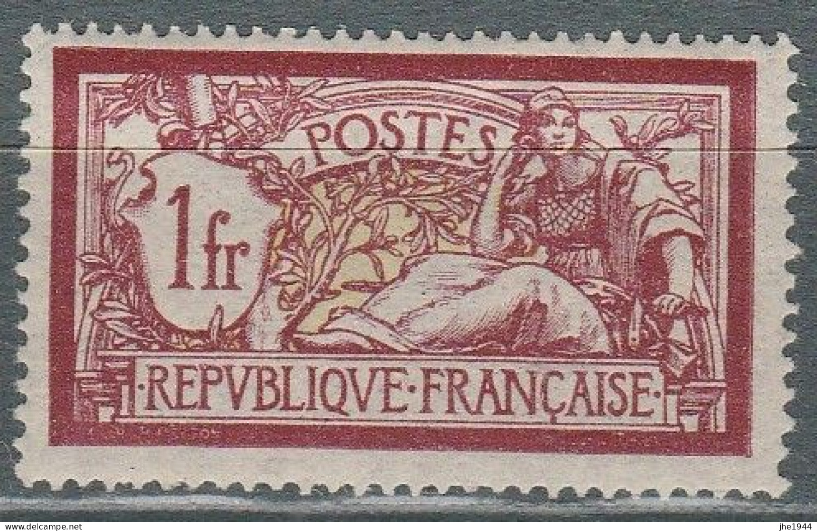 France N° 121 ** Type Mercure 1 F Lie De Vin Et Olive - Unused Stamps