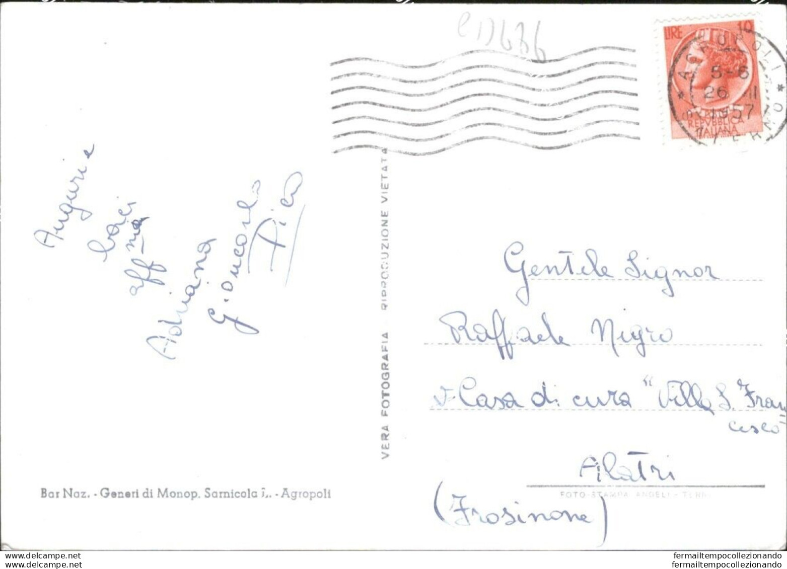 Cd686 Cartolina Agropoli Albergo Carola Provincia Di Salerno Campania - Salerno