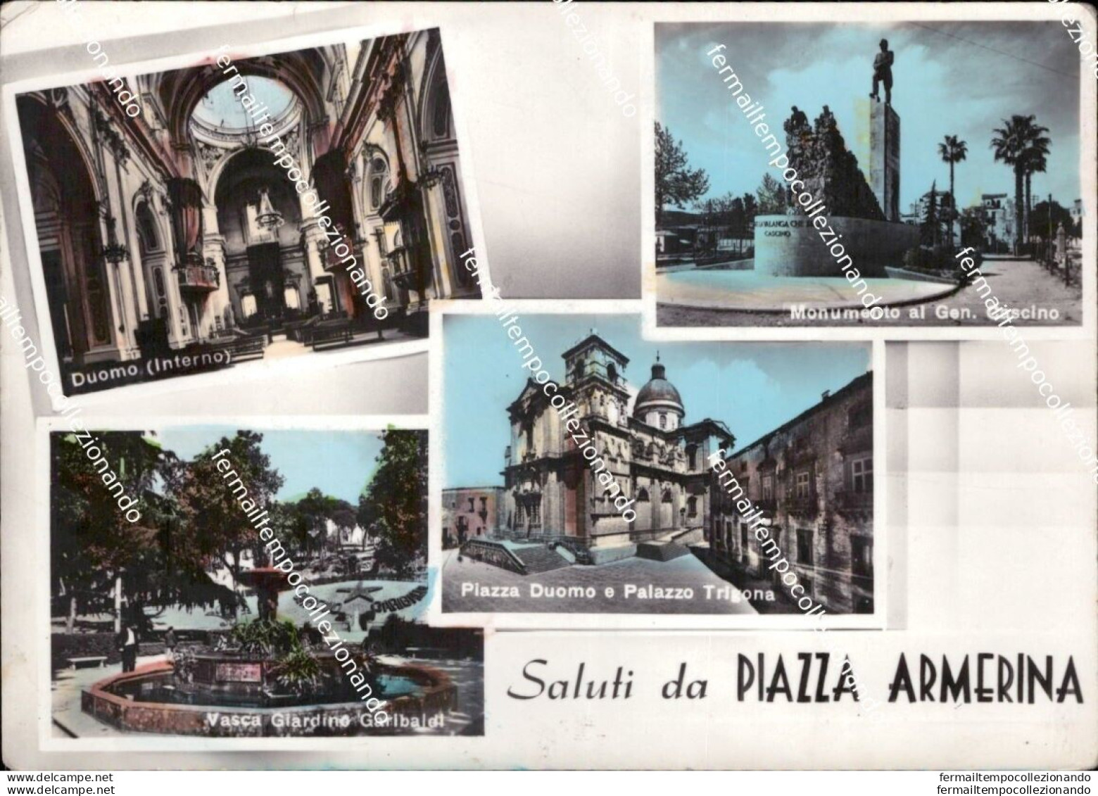 Cd703 Cartolina Saluti Da Piazza Armerina Provincia Di Enna Sicilia - Enna