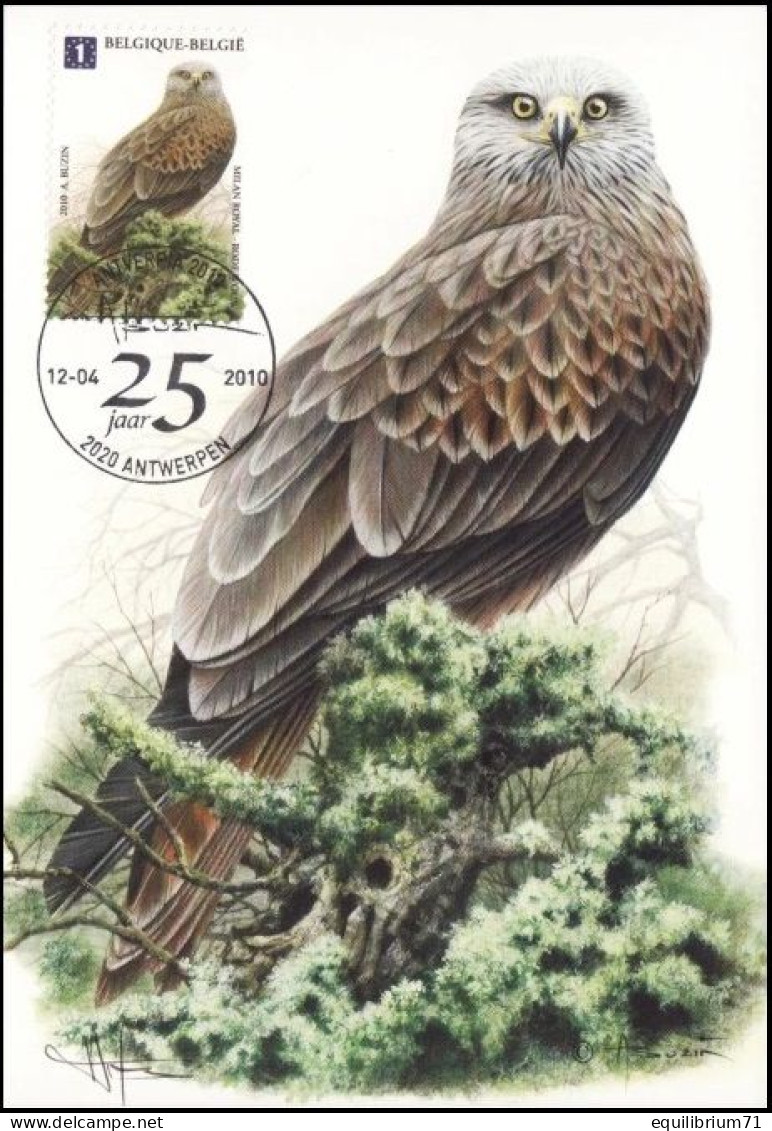 CM/MK° - 4030/4034(BL182) - 25ans De Timbres De Haut Vol / 25 Jaar Hoogvliegers In De Filatelie - BUZIN - SIGNÉ/GETEKEND - 1985-.. Oiseaux (Buzin)