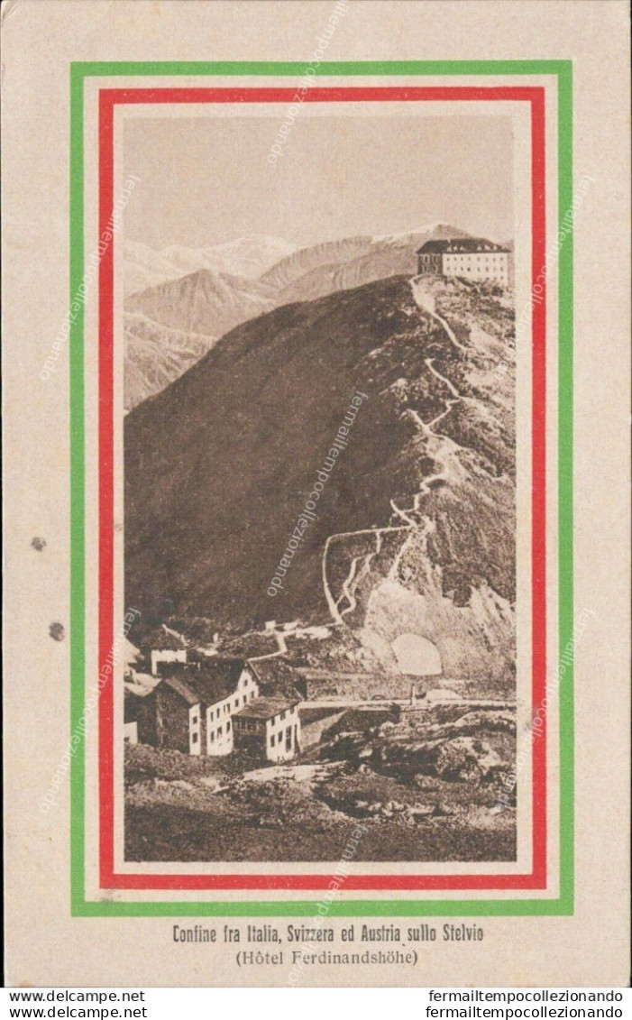 Ao30 Cartolina Confine Fra Italia Svizzera E Austria Sullo Stelvio Sondrio - Sondrio
