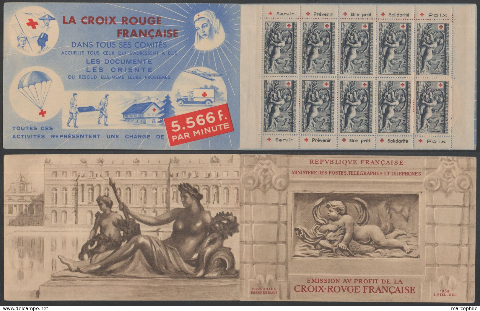 CARNET CROIX ROUGE 1952 / NEUF SANS CHARNIERE **  / COTE 550.00 € (ref 8063) - Croce Rossa