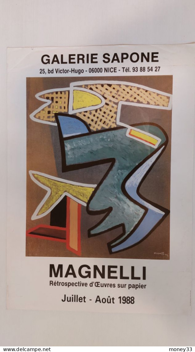 Affiche Alberto MAGNELLI Galerie Sapone Nice 1988 - Plakate