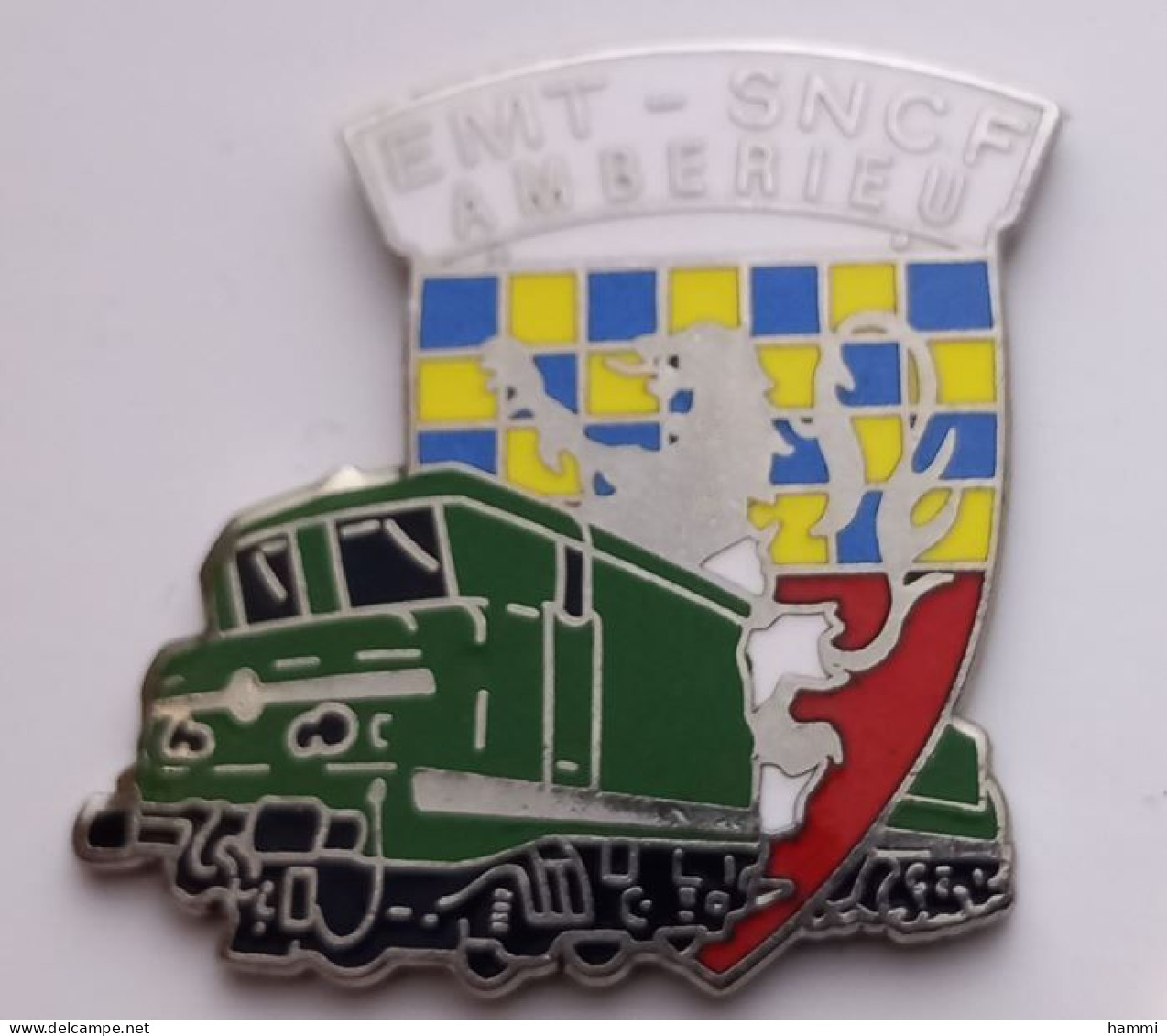 G219 Pin's SNCF TGV Micheline Locomotive EMT-SNCF Ambérieu-en-Bugey AIN écusson Blason EGF Starpins Achat Immédiat - TGV