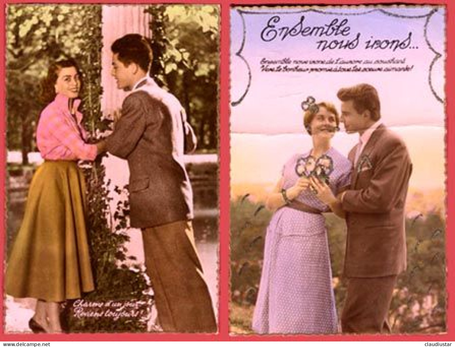 ** LOT  2  CARTES  1956 ** - Couples