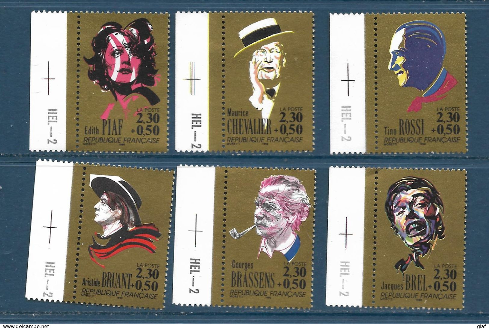 Série Personnages Célèbres 1990 (YT 2649/54) "Grands Noms De La Chanson" - Neufs Sans Trace De Charnière - Unused Stamps
