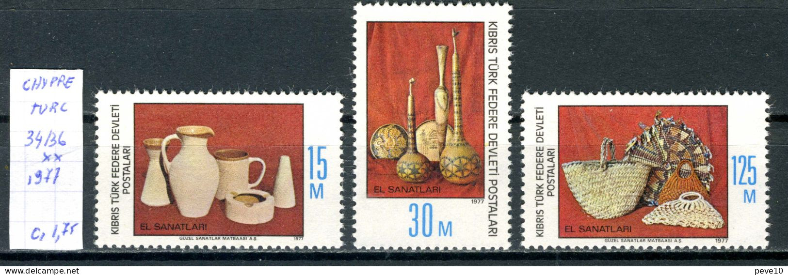 Chypre Turquie   N°  34/36 Xx    Artisanat - Unused Stamps