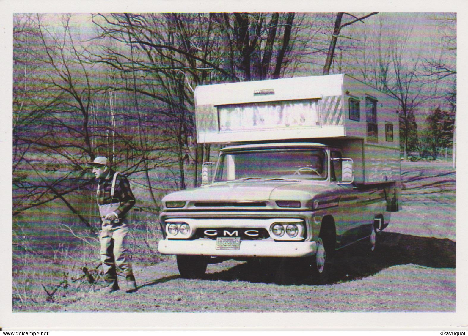 GMC 1000 WOLVERINE CAMPER PICKUP TRUCK De 1966 CAMPING CAR - Carte Postale 10X15 CM NEUF - Voitures De Tourisme