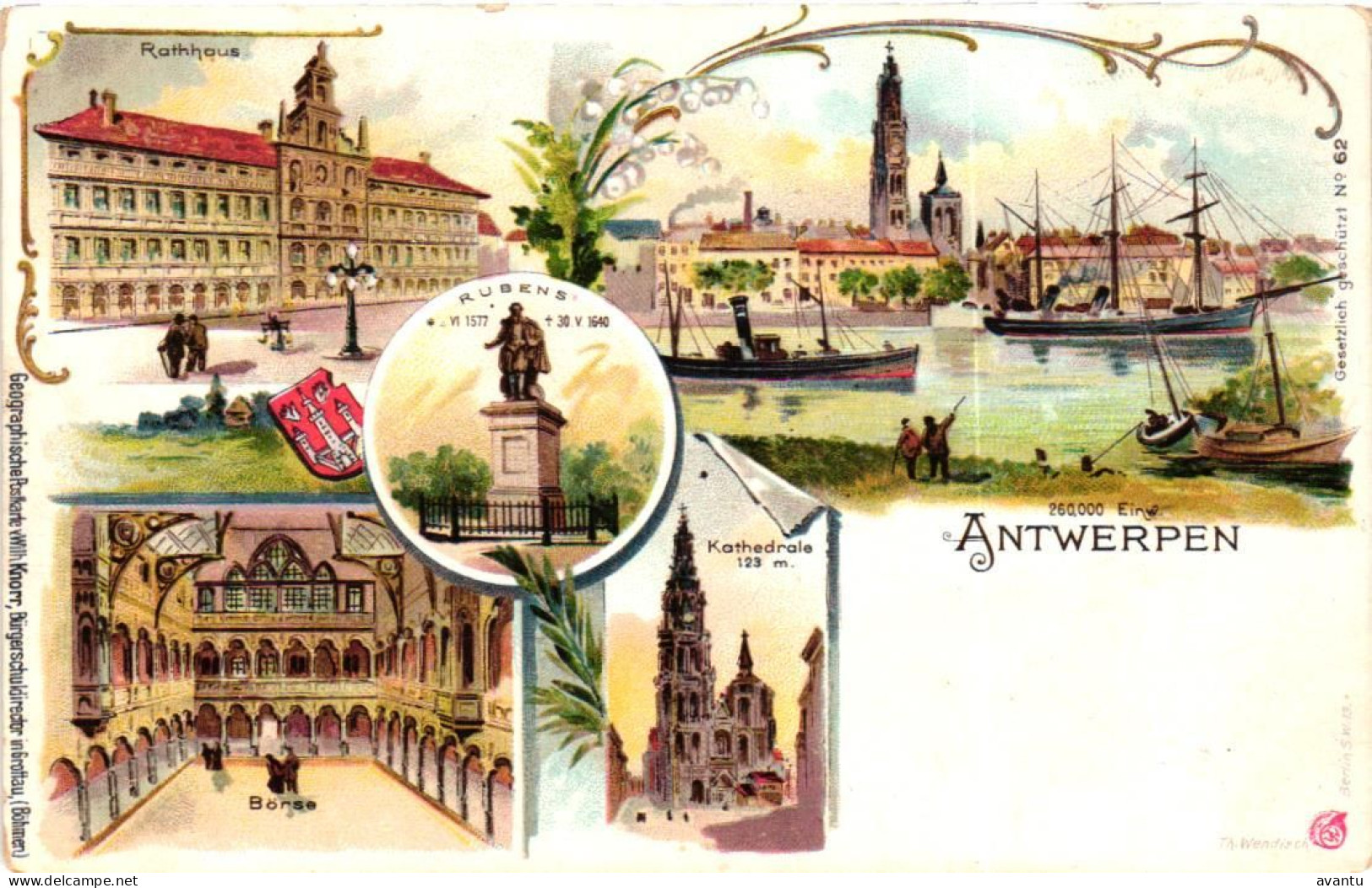 ANTWERPEN / LITHO KAART / MULTIVIEW - Antwerpen