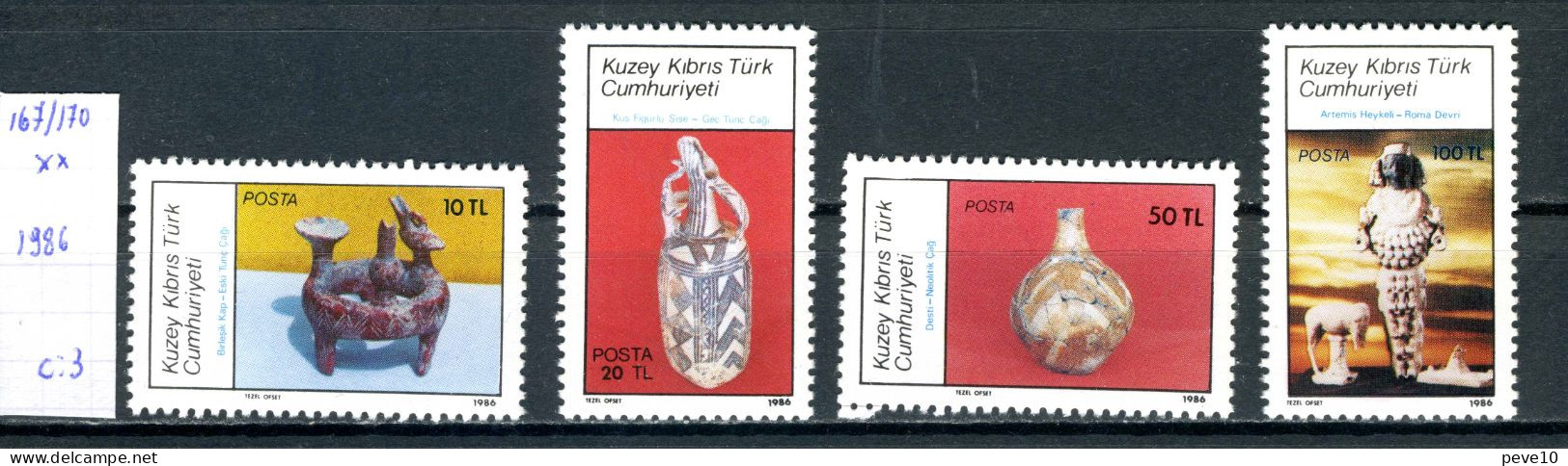 Chypre Turquie   N°  167/170 Xx    Art Ancien - Unused Stamps