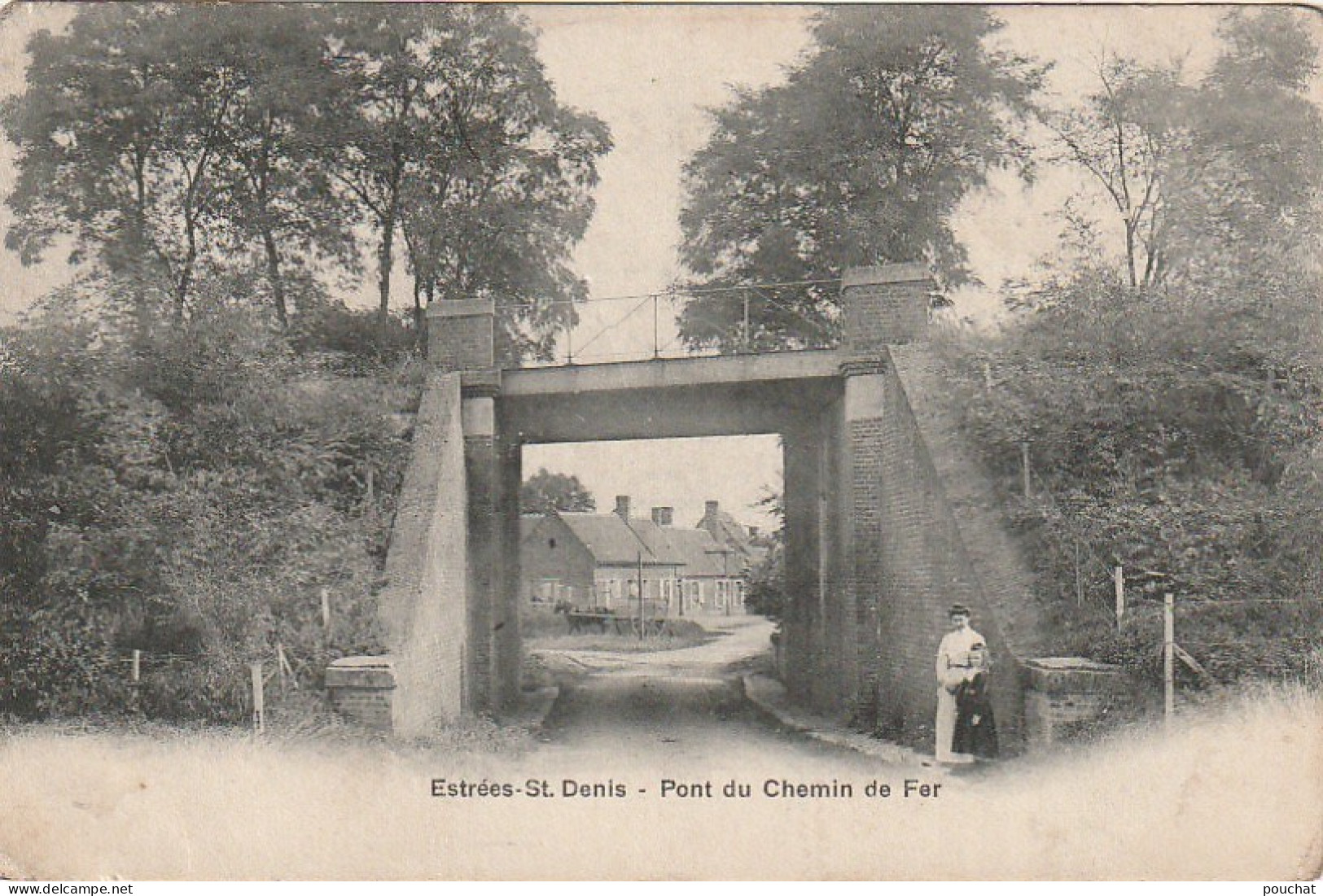 TE 2-(60) ESTREES SAINT DENIS - PONT DU CHEMIN DE FER - ANIMATION - 2 SCANS - Estrees Saint Denis