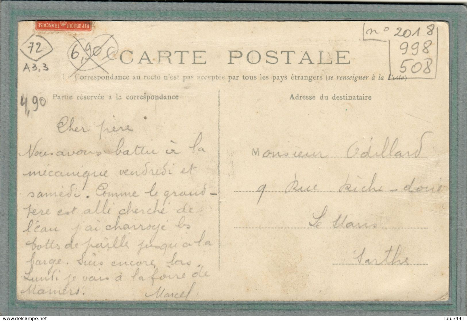 CPA (72) SAINT-REMY-du-PLAIN - Aspect De La Grande Rue En 1910 - Autres & Non Classés