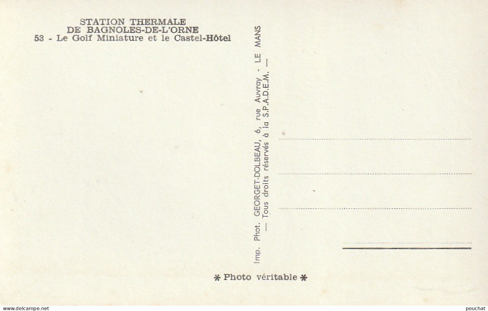 TE 3-(61) BAGNOLES DE L' ORNE - LE GOLF MINIATURE ET LE CASTEL HOTEL - ANIMATION - 2 SCANS - Bagnoles De L'Orne