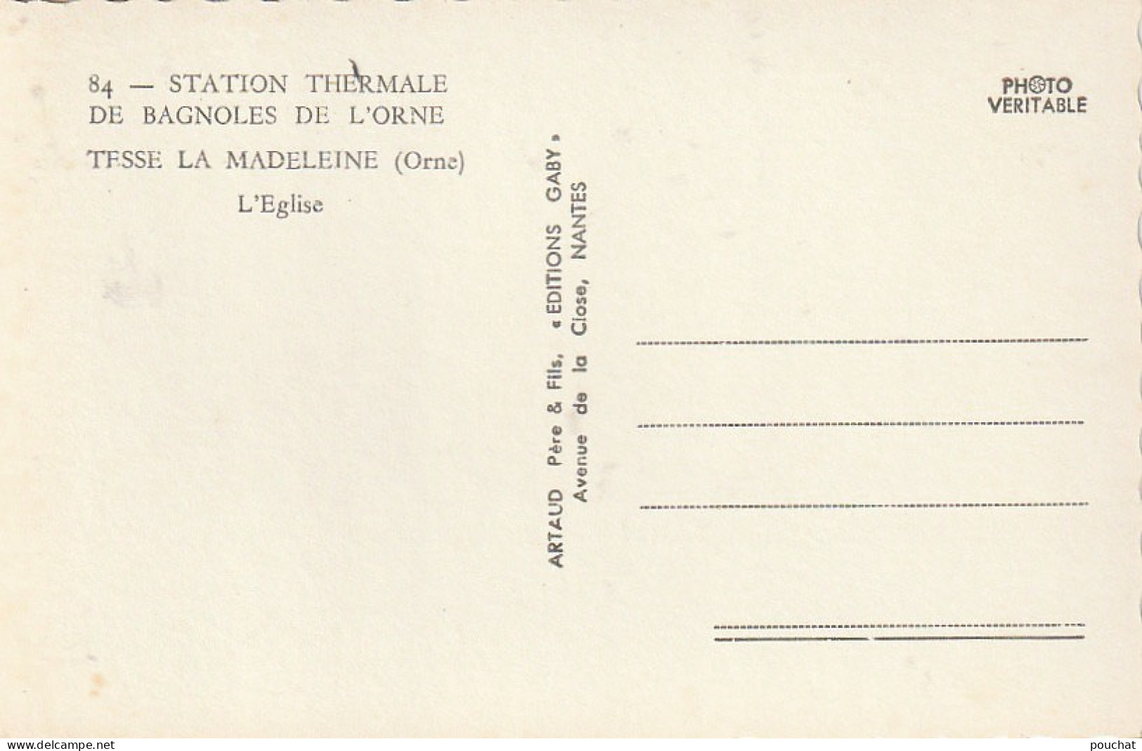 TE 3-(61) TESSE LA MADELEINE - L' EGLISE - 2 SCANS - Otros & Sin Clasificación