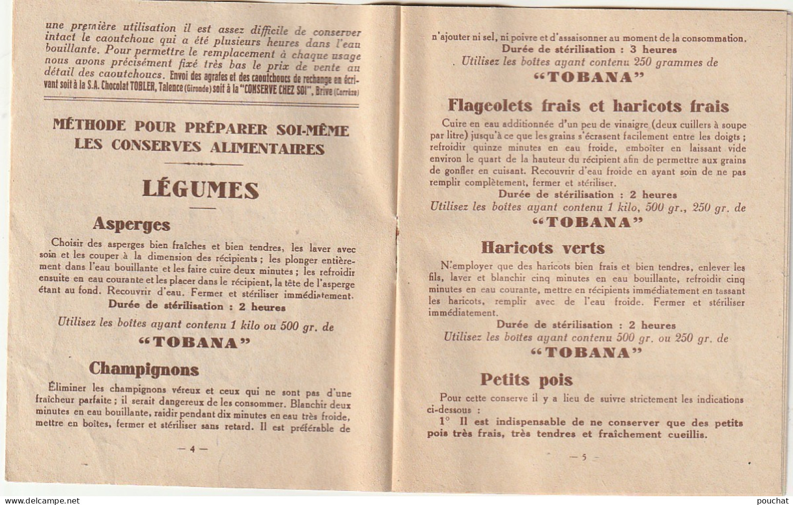 TE 4- " LA FACILE " LIVRET PUBLICITAIRE - BOITES A CONSERVES - UTILISATION , RECETTES - PUB CHOCOLAT TOBLER - 7 SCANS - Werbung