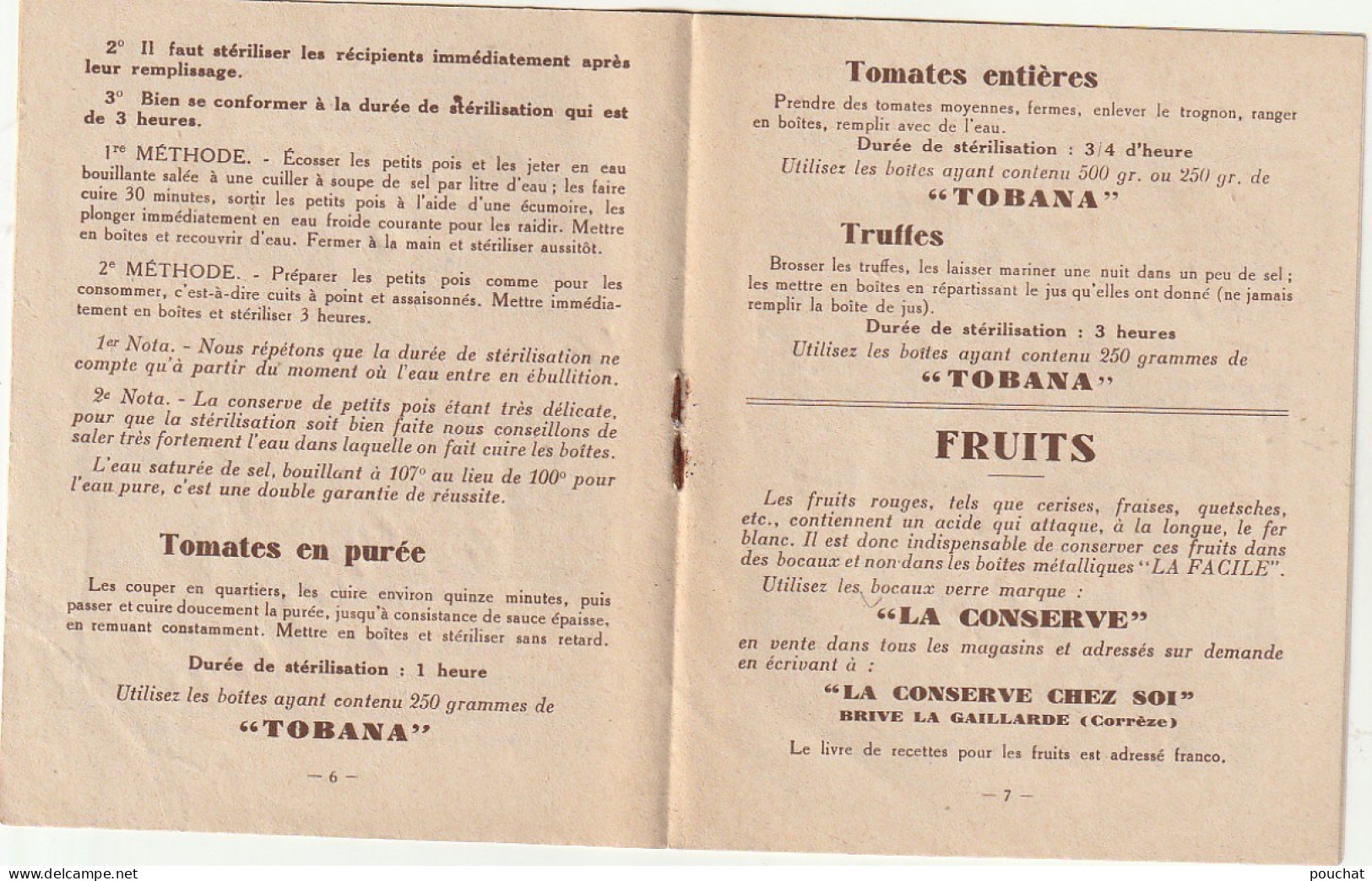 TE 4- " LA FACILE " LIVRET PUBLICITAIRE - BOITES A CONSERVES - UTILISATION , RECETTES - PUB CHOCOLAT TOBLER - 7 SCANS - Werbung