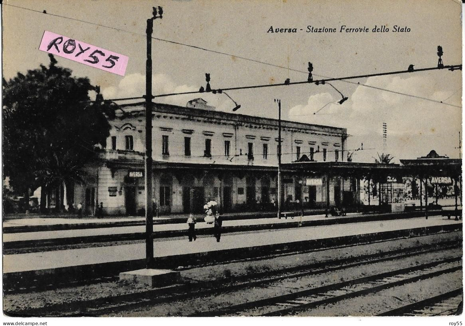 Campania-aversa Interno Stazione Ferroviaria Veduta Binari  Ferroviere Palazzina Ferrovie - Aversa