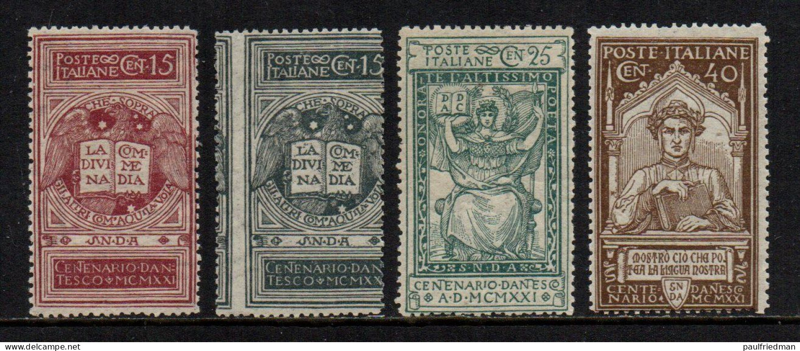 Regno 1921 - 6° Cent. Dante - Completa Con 15 C. Grigio - Gomma Integra - MNH** - Ongebruikt