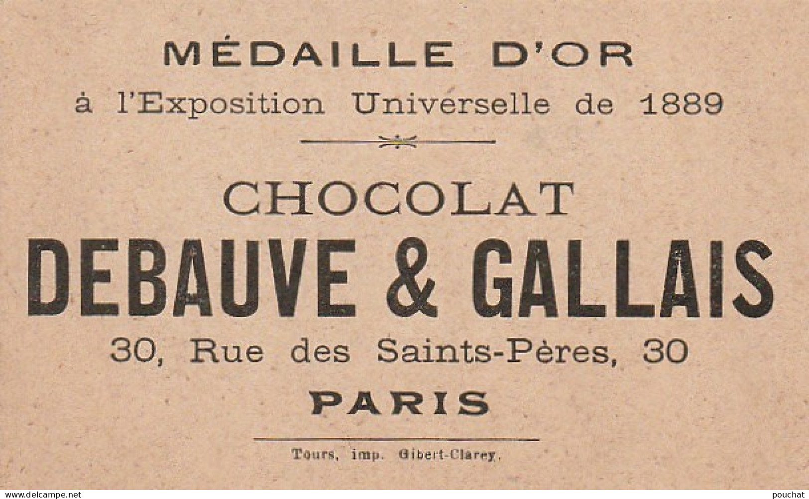 TE 6- " ENCORE UNE FARCE DU PETIT NEVEU , CHERCHEZ LE "- DORURE - CARTE PUB ENIGME CHOCOLAT DEBAUVE & GALLAIS , PARIS  - Andere & Zonder Classificatie