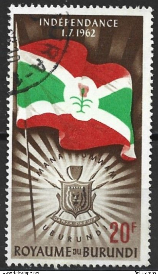 Burundi 1962. Scott #32 (U) Flag And Arms Of Burundi - Usati