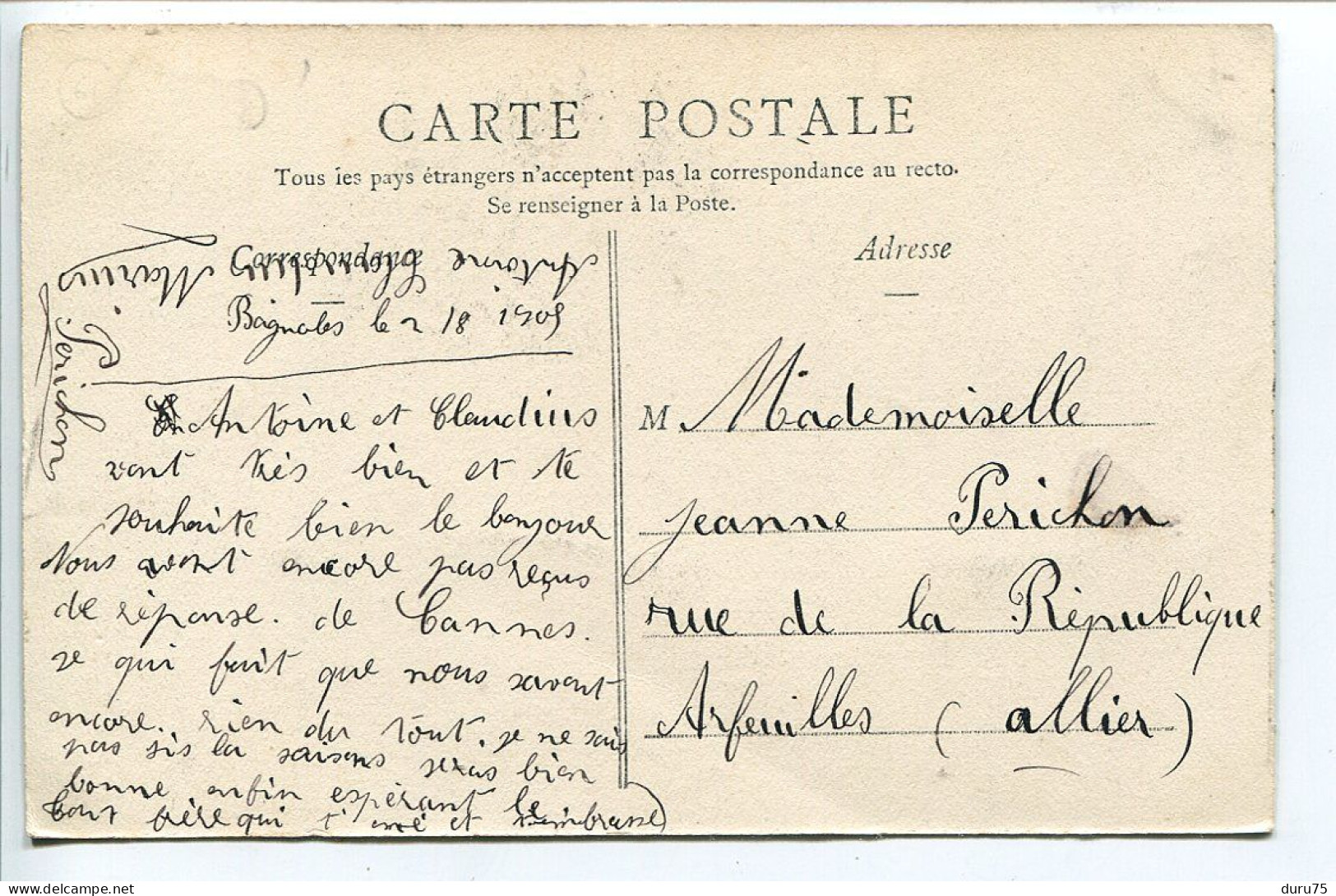 CPA Voyagé 1905 * BAGNOLES De L'ORNE La Rue De La Ferté Macé * Vve Mesnard Editeur - Bagnoles De L'Orne
