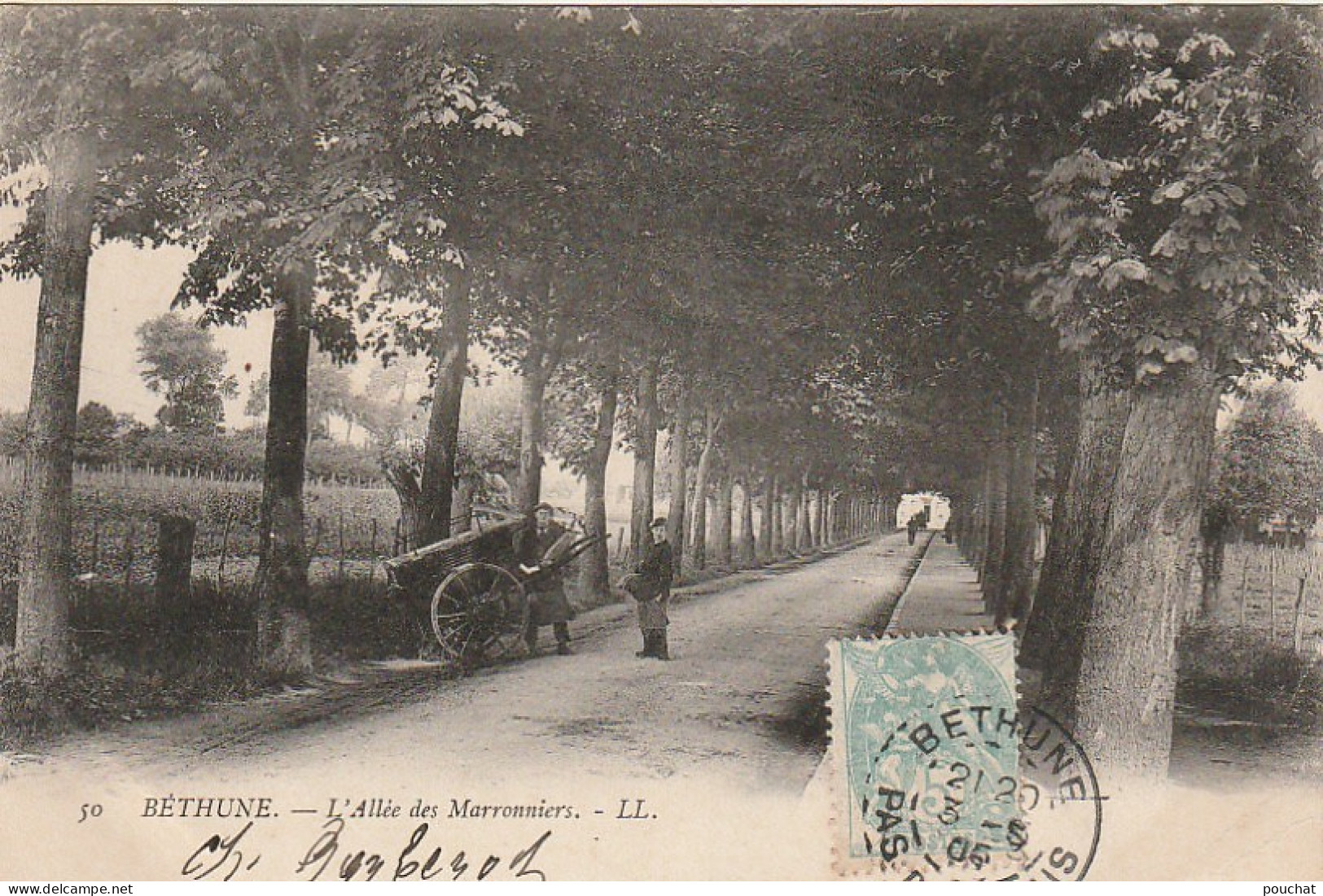 TE 8-(62) BETHUNE - L' ALLEE DES MARRONNIERS - CARRIOLE A MAIN - 2 SCANS - Bethune