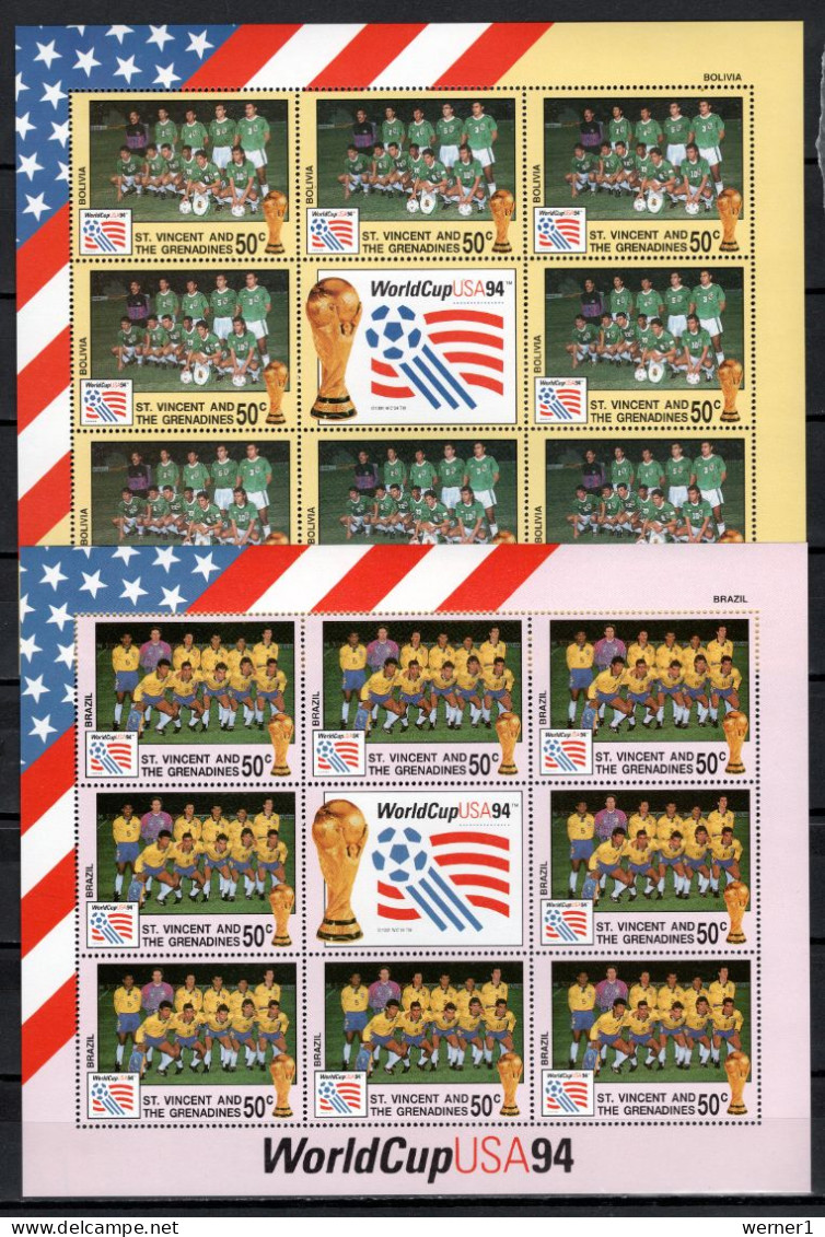St. Vincent 1994 Football Soccer World Cup Set Of 24 Sheetlets MNH - 1994 – États-Unis