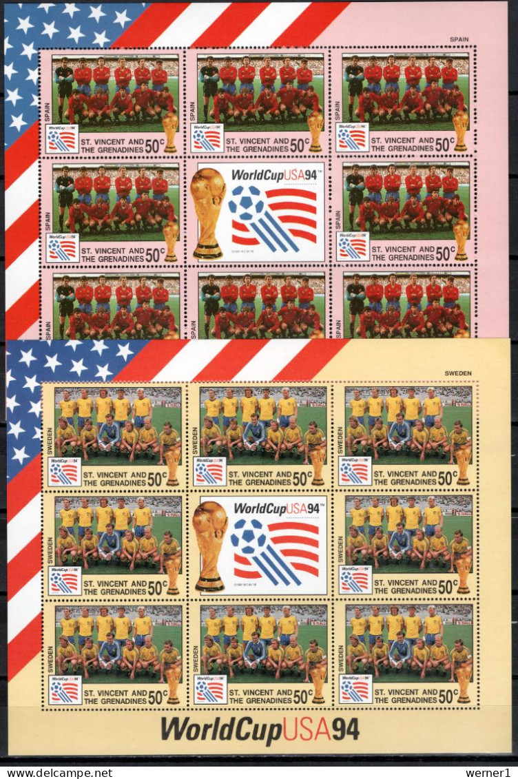 St. Vincent 1994 Football Soccer World Cup set of 24 sheetlets MNH