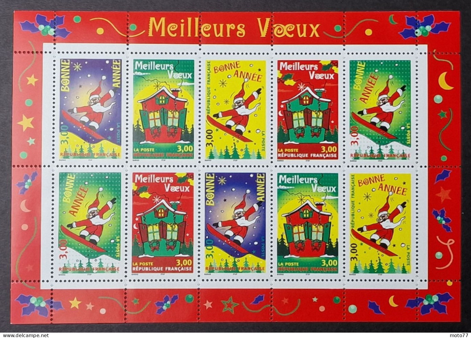 TIMBRE France BLOC FEUILLET 21 Neuf - 1998  Timbres 3200 3201 3202 3203 3204 - Yvert & Tellier 2003 Coté 24 € - Neufs