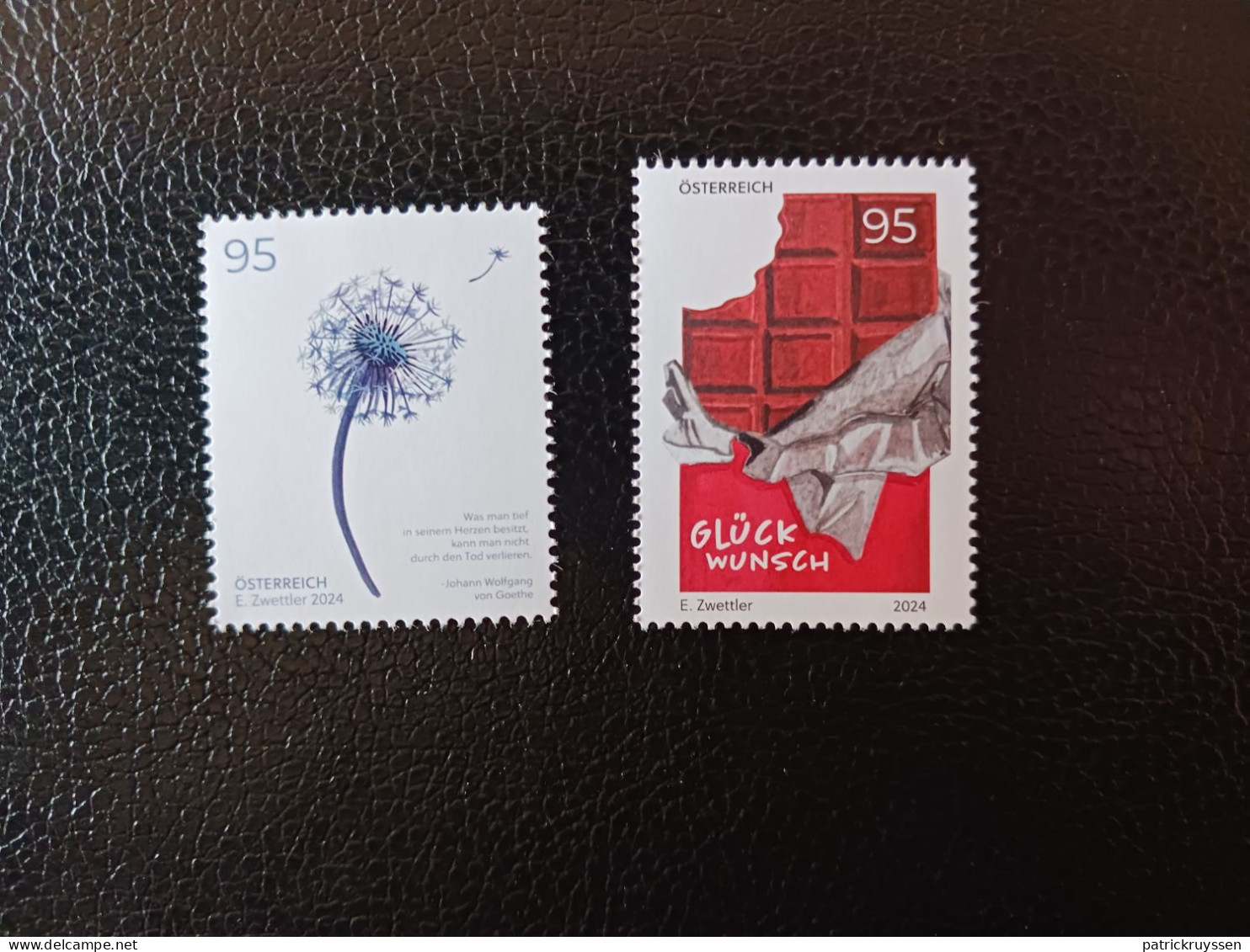 Austria 2024 Autriche Good Luck Congratulations Flower Mourning Stamp 2v Mnh - Neufs