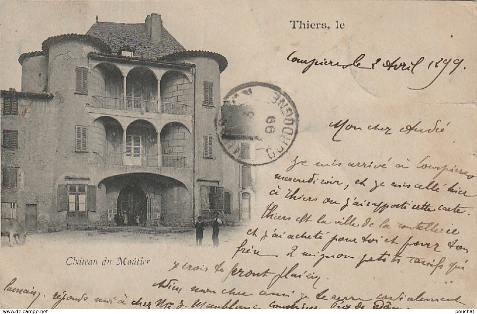 TE 9-(63) THIERS - CHATEAU  DU MOUTIER - 2 SCANS - Thiers