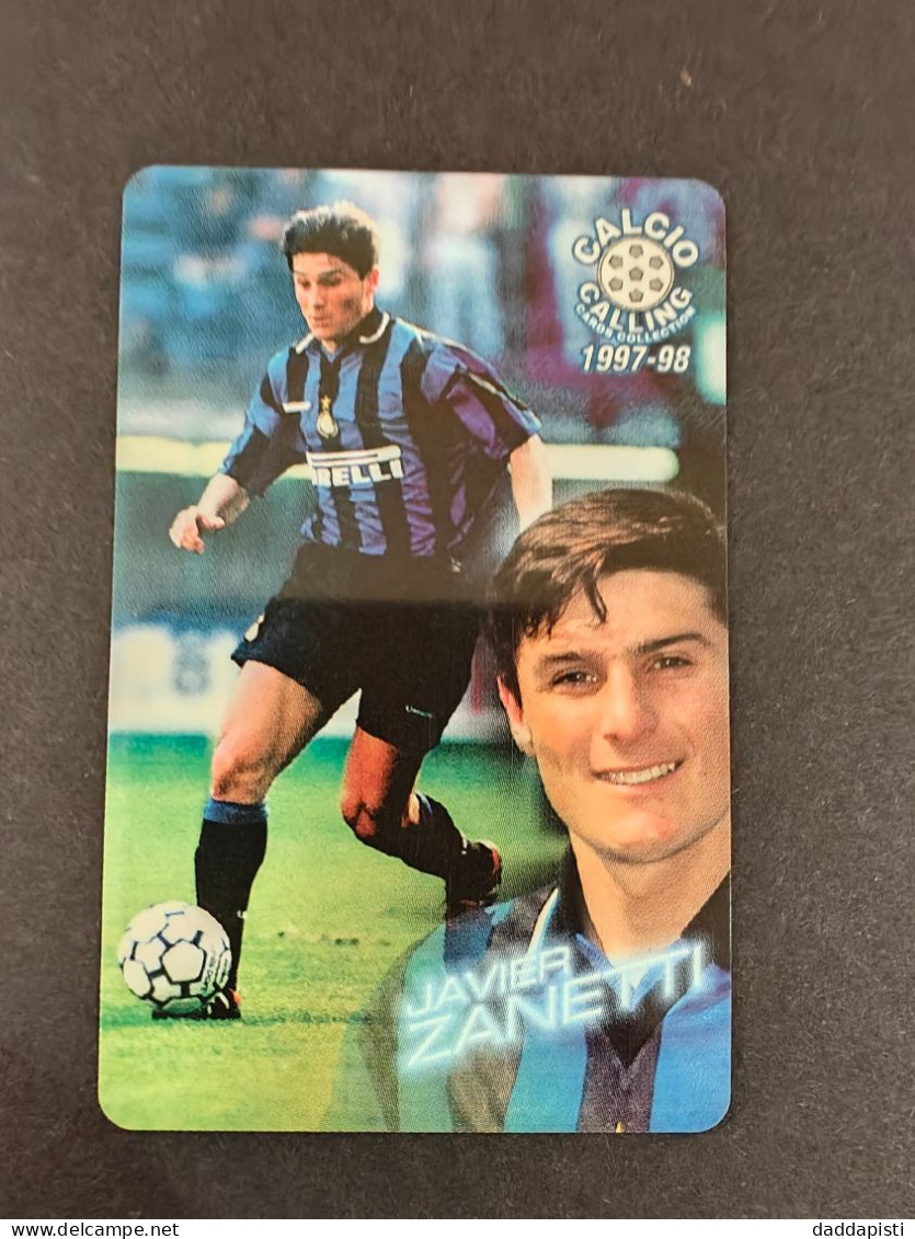 Panini Calcio Calling 1997/98 - Scheda Telefonica Nuova -  54/56 - Javier Zanetti - Deportes