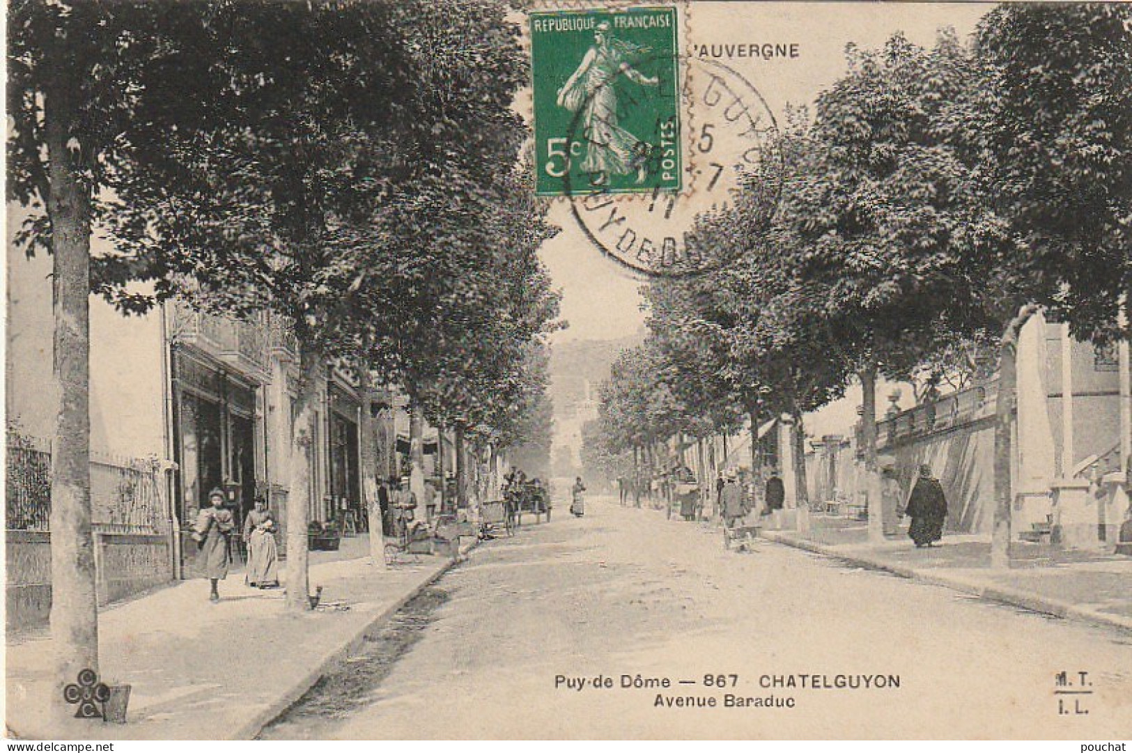 TE 9-(63) CHATELGUYON - AVENUE BARADUC - ANIMATION - 2 SCANS - Châtel-Guyon