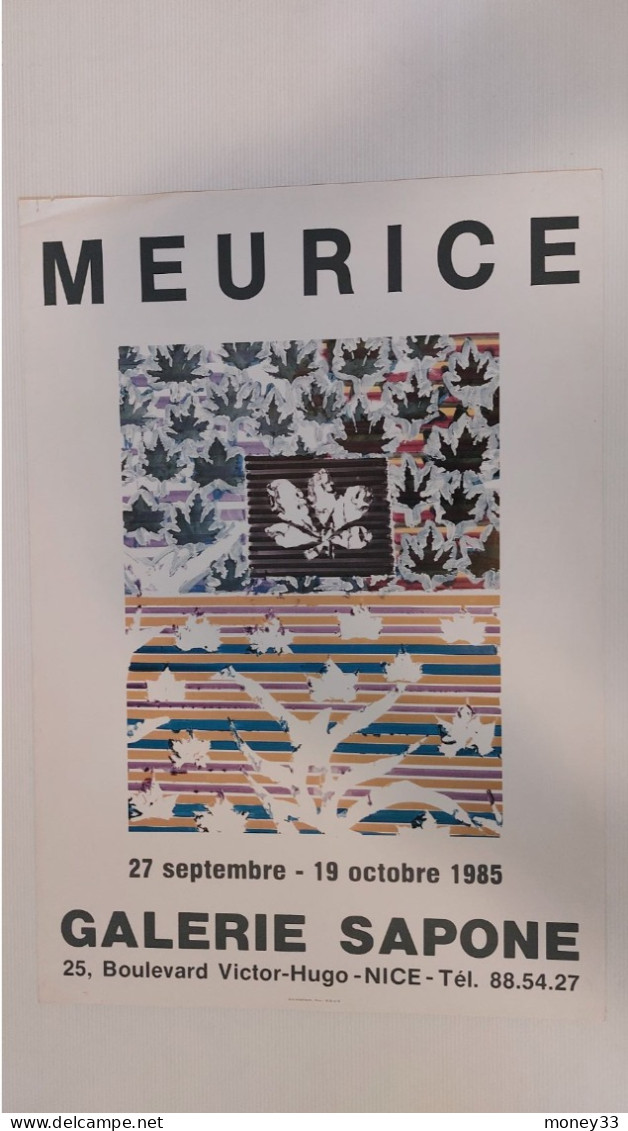 Affiche MEURICE Galrie Sapone Nice 27 Septembre Au 19 Octobre 1985 - Posters