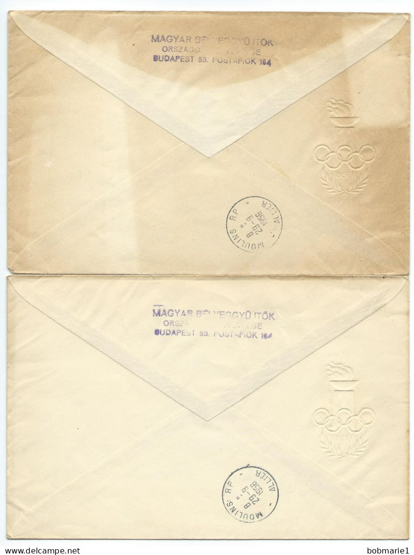 Lot De Deux Enveloppes 1er Jour, Jeux Olympique 1956. Budapest Filatelia. - Brieven En Documenten